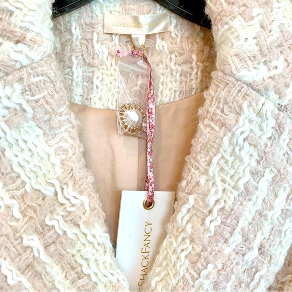 [🌟 PRICE FIRM] LoveShackFancy Plaid Tweed Pearl Button Long Trench Coat - Picture 7 of 16